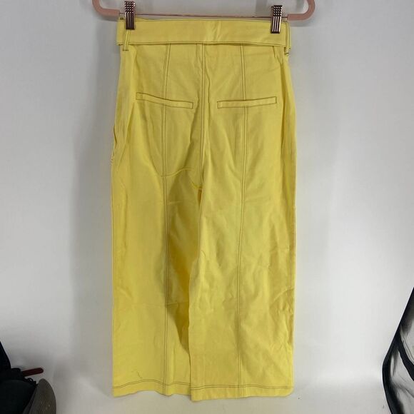 The East Order Goldie Lemon Yellow wide leg belted trouser pant NWT Womens XS - Picture 6 of 7